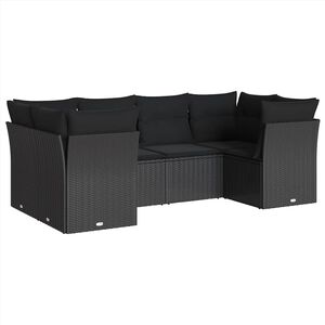 vidaXL Garden Sofa Set | Black | PE rattan | Large | Modular | Garden Sofa Set