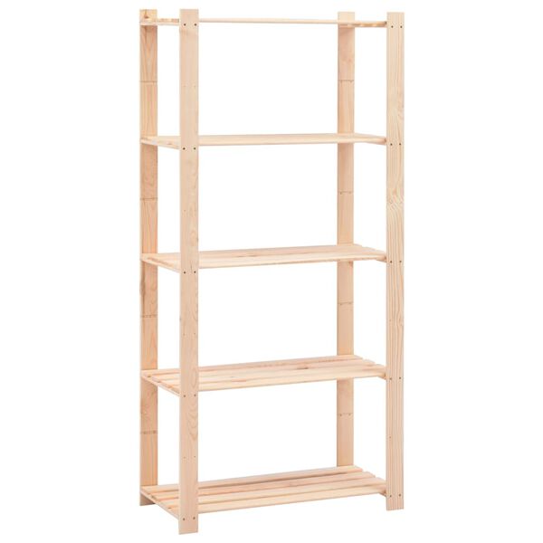 vidaXL 5-Tier Storage Rack 80x38x170 cm Solid Pinewood 250 kg