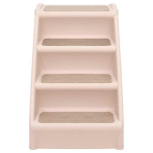 vidaXL Folding Dog Stairs Cream 62x40x49.5 cm