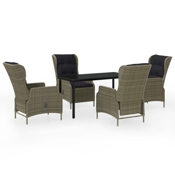 vidaXL 5 Piece Garden Dining Set Brown