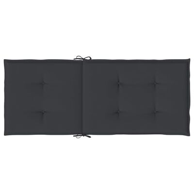 vidaXL Garden Highback Chair Cushions 6 pcs Black 120x50x3 cm Fabric