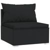 vidaXL 4 Piece Garden Lounge Set with Cushions Poly Rattan Black