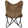 vidaXL Butterfly Chair Taupe Canvas