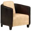 vidaXL Armchair Tan and Black Real Leather
