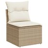 vidaXL 4 Piece Garden Sofa Set with Cushions Beige Poly Rattan