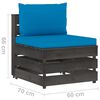 vidaXL 5 Piece Garden Lounge Set with Cushions Grey Impregnated Wood