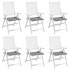 vidaXL Garden Chair Cushions 6 pcs Grey 40x40x4 cm Oxford Fabric
