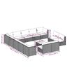 vidaXL 14 Piece Garden Lounge Set with Cushions Grey Poly Rattan