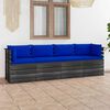 vidaXL Garden 4-Seater Pallet Sofa with Cushions Solid Pinewood