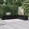 vidaXL 8 Piece Garden Lounge Set with Cushions Poly Rattan Black