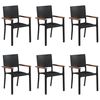vidaXL 7 Piece Garden Dining Set Poly Rattan Black