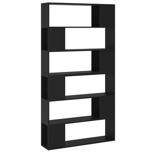 vidaXL Book Cabinet Room Divider | Black | Engineered wood | 100x24x188 cm