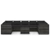 vidaXL 10 Piece Garden Lounge Set with Cushions Grey Impregnated Wood