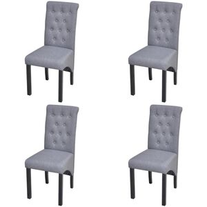 vidaXL Dining Chairs 4 pcs Light Grey Fabric