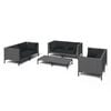 vidaXL Garden Lounge Set | Dark grey with black cushions