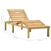vidaXL Garden Sun Lounger with Table and Cushion Impregnated Pinewood