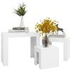 vidaXL Nesting Coffee Tables 3 pcs White Engineered Wood