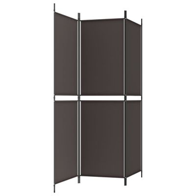 vidaXL 3-Panel Room Divider Brown 150x180 cm Fabric