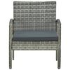 vidaXL Garden Chair with Cushion Poly Rattan Grey