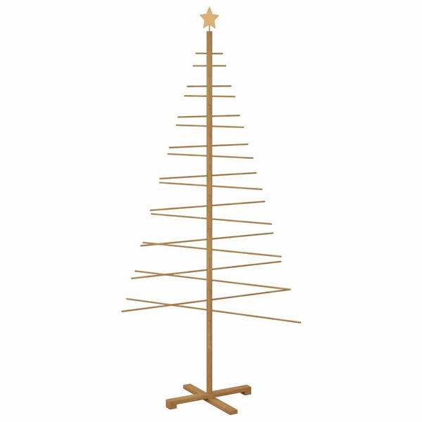 vidaXL Wooden Christmas Tree with Stand Brown 210 cm Bamboo