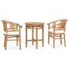 vidaXL 3 Piece Garden Dining Set with Cushions Solid Teak Wood