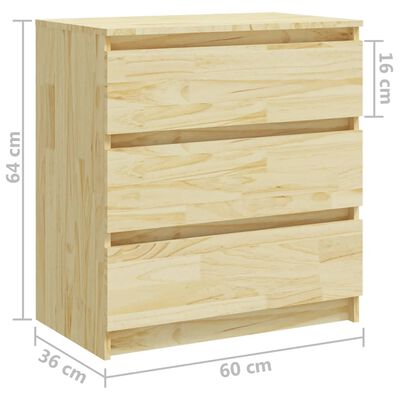 vidaXL Bedside Cabinets 2 pcs 60x36x64 cm Solid Pinewood