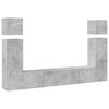 vidaXL 8 Piece TV Cabinet Set Concrete Grey Engineered Wood