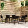 vidaXL 7 Piece Garden Dining Set Black