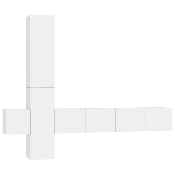 vidaXL 5 Piece TV Cabinet Set White Engineered Wood