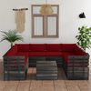vidaXL 9 Piece Garden Pallet Lounge Set with Cushions Solid Pinewood