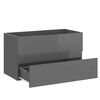 vidaXL 2 Piece Bathroom Furniture Set High Gloss Grey Engineered Wood