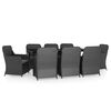 vidaXL 9 Piece Garden Dining Set with Cushions Black