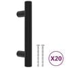 vidaXL Cabinet Handles 20 pcs Black 64 mm Stainless Steel