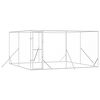 vidaXL Outdoor Dog Kennel Silver 4x4x2 m Galvanised Steel