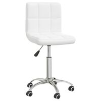 vidaXL Swivel Office Chair White Faux Leather