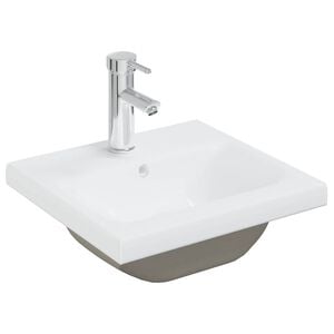 vidaXL Built-in Basin with Faucet 42x39x18 cm Ceramic White