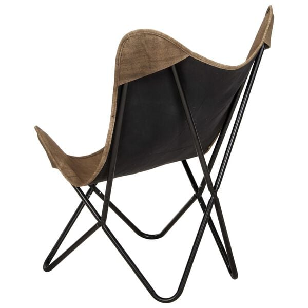 vidaXL Butterfly Chair Taupe Canvas