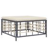 vidaXL Garden Footstool with Beige Cushion Poly Rattan