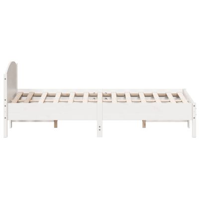 vidaXL Bed Frame with Headboard White 120x200 cm Solid Wood Pine