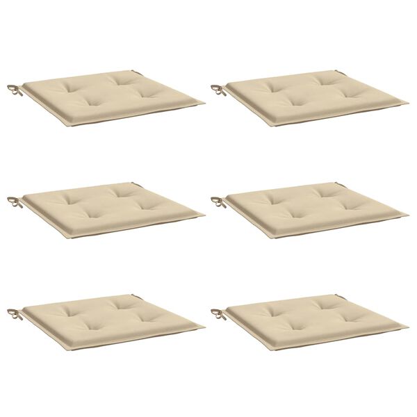 vidaXL Garden Chair Cushions 6 pcs Beige 50x50x4 cm Oxford Fabric