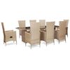 vidaXL Patio Dining Set | Set of 8 | Beige | Poly Rattan | Large