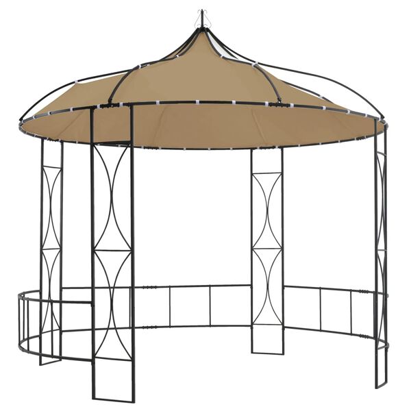 vidaXL Gazebo 300x290 cm Taupe Round