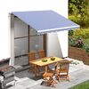 vidaXL Awning Top Sunshade Canvas Blue & White 350x250 cm