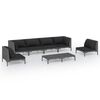 vidaXL Garden Lounge Set | Dark Grey, Black | Powder-coated steel | 7 Piece Set