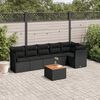 vidaXL 7 Piece Garden Sofa Set with Cushions Black Poly Rattan
