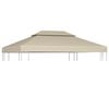 vidaXL Gazebo Cover Canopy Replacement 310 g / m&sup2; Beige 3 x 4 m