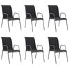 vidaXL Stackable Garden Chairs 6 pcs Steel and Textilene Black