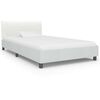 vidaXL Bed Frame without Mattress White Faux Leather 90x200 cm