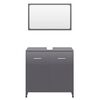 vidaXL Bathroom Furniture Set High Gloss Grey Engineered Wood