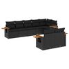 vidaXL 8 Piece Garden Sofa Set with Cushions Black Poly Rattan